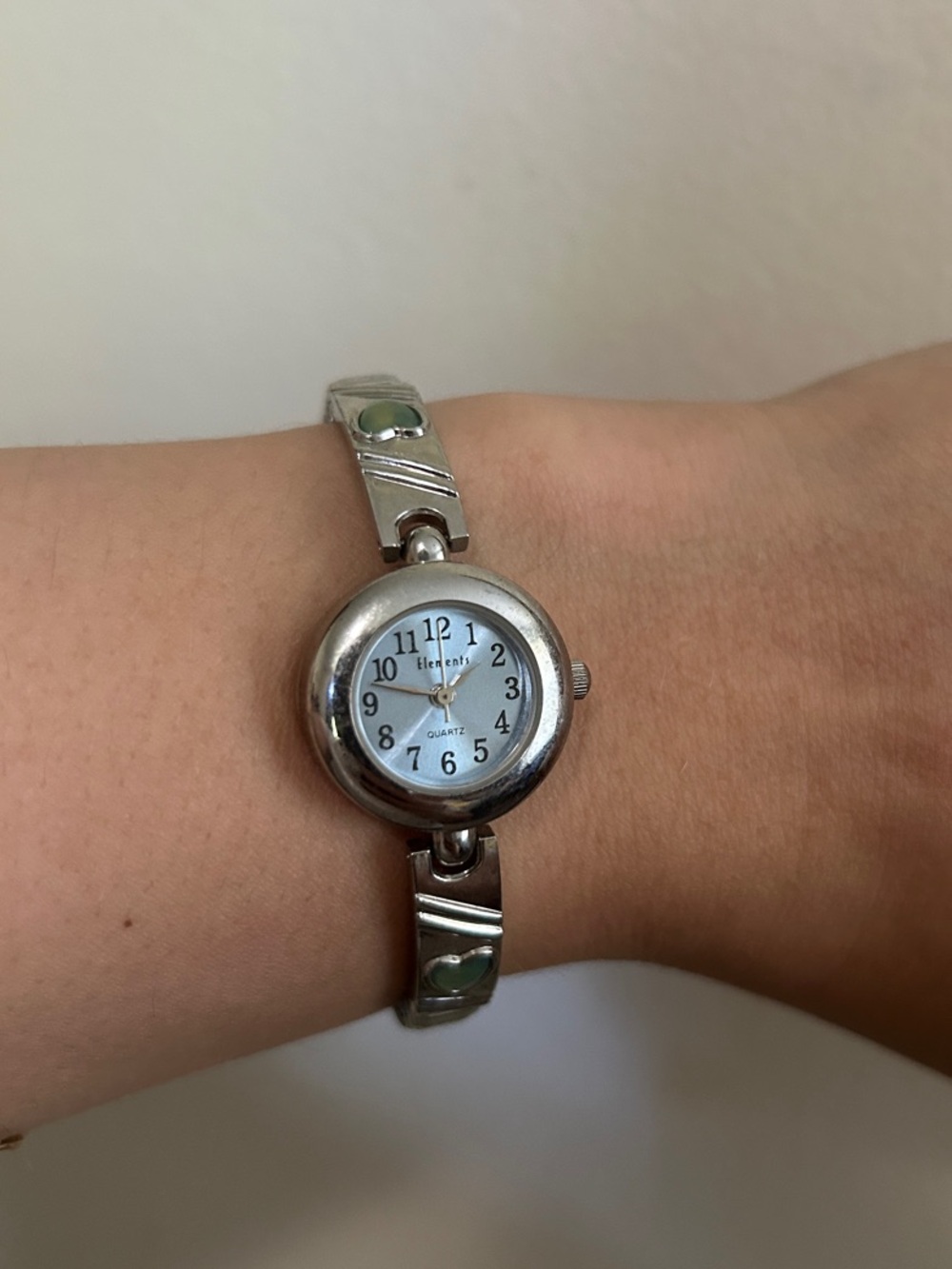 Element  Watch Green Heart Embellishment  Ladies Watch Round Face